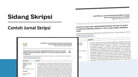 Contoh Jurnal Skripsi Dan Tempat Publikasinya Ascarya Solution