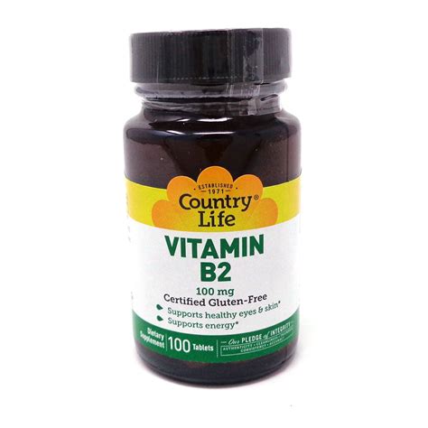 Country Life Vitamin B2 100 Mg 100 Tablets