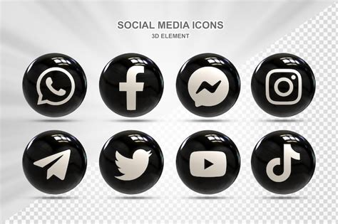 Paquete D De Iconos De Oro Plateado De Redes Sociales Con Logotipos De