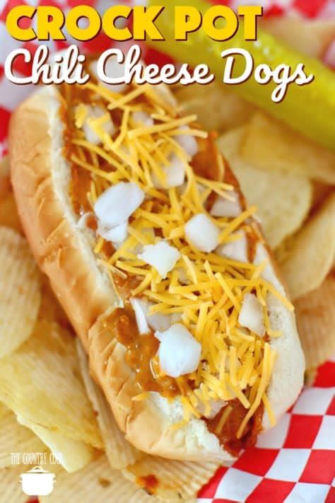 Crock Pot Chili Cheese Dogs The Country Cook