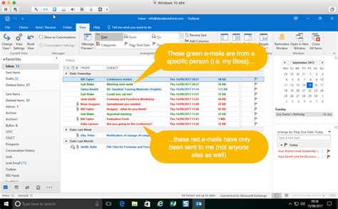 Applying A Colour To Incoming E Mails From A Specific Person In Outlook