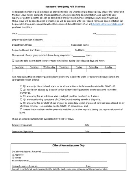 Fillable Online Health Missouristate Opm Summary Of Statutory And