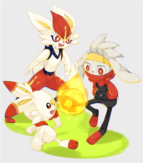 Scorbunny Cinderace And Raboot Pokemon Drawn By Minamo