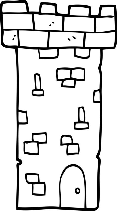 line drawing cartoon castle tower 12167504 Vector Art at Vecteezy