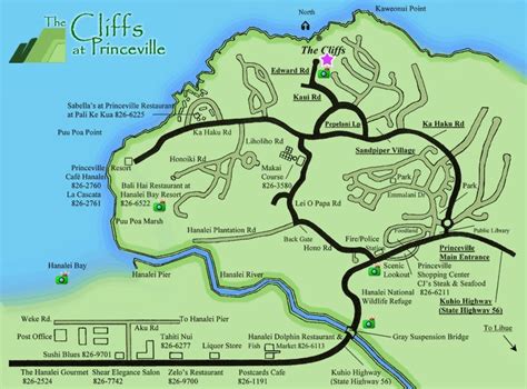 Map Of Princeville Kauai | Draw A Topographic Map