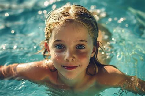 A Girl Swimming In A Pool With The Words Quot The Word Quot On The