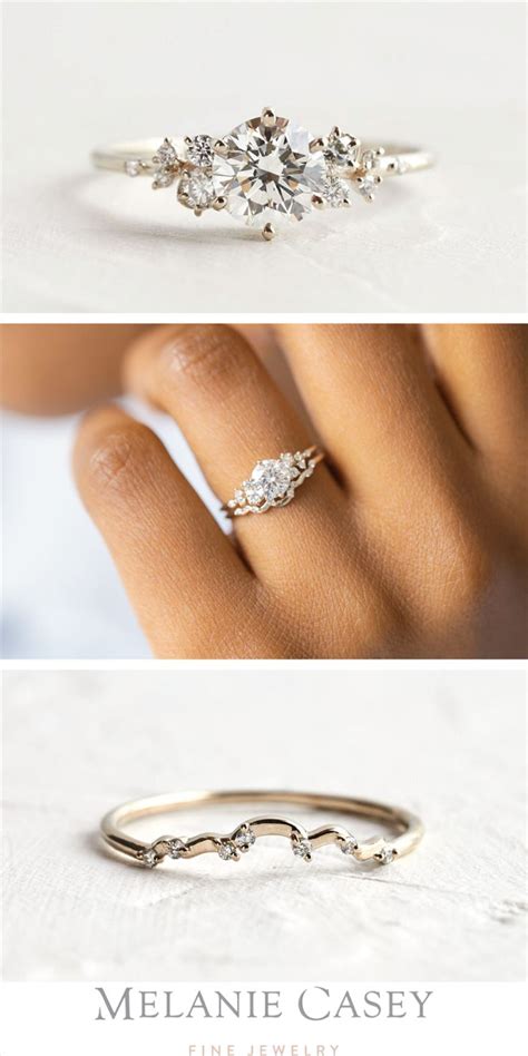 Snowdrift Ring Round Cut Diamond Handcrafted Engagement Ring