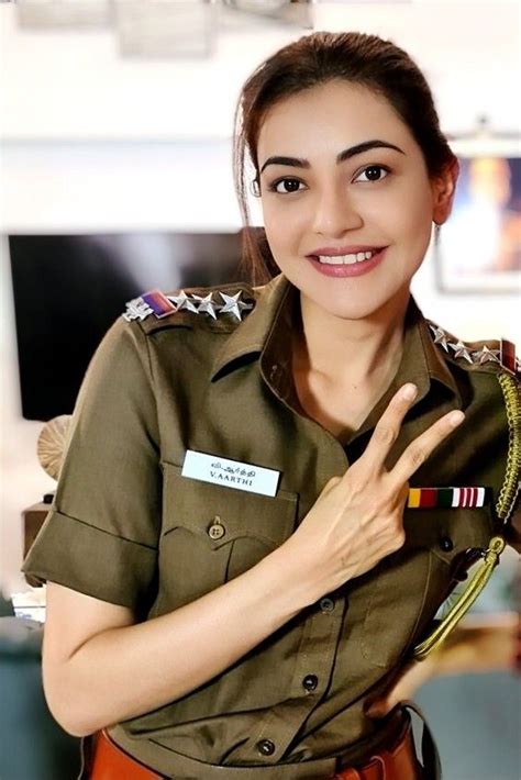 Kajal Aggarwal Army Girl Police Women Cute Girl With Glasses