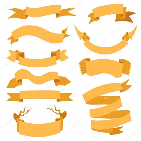 Set Of Orange Ribbons Stock Vector By Nikiteev 105707124