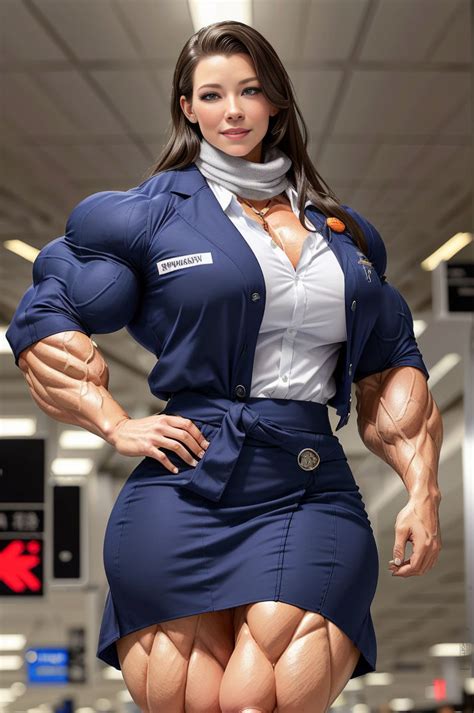 Bodybuilding Flight Attendant Muscle Girl By Willjmalo On Deviantart