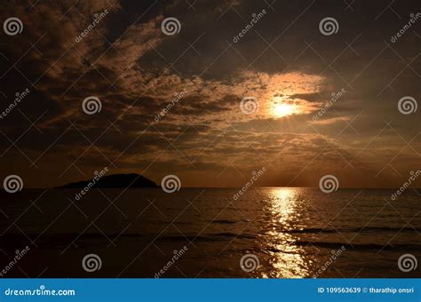 Sunset Above The Seagold Sunset Sea And Clouds Beautiful Golden