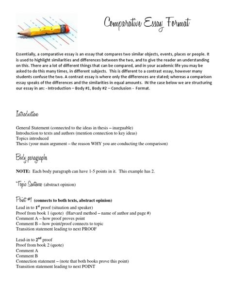 Sample Comparative Essay Format 2 | PDF