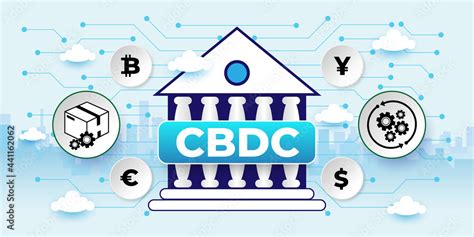 Cbdc Central Bank Digital Currency Concept With Icons Cartoon Vector People Illustration