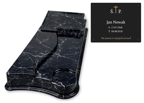 Pomnik czarny tani nagrobek + tablica z danymi (5906466222022) • Cena