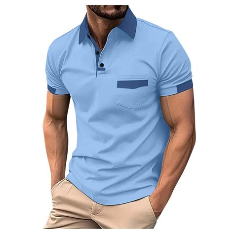 Fozruso Men's Summer Breathable Short Sleeve Polo Shirts For Men Solid ...