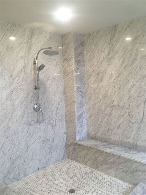 Incredible White Carrara Marble Shower Part Of A Carrara White Marble