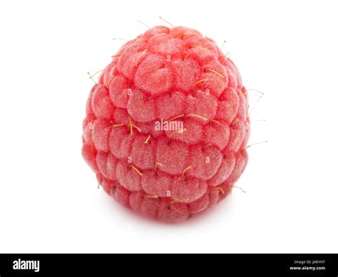 Ripe Red Raspberry Isolated On White Background Stock Photo Alamy