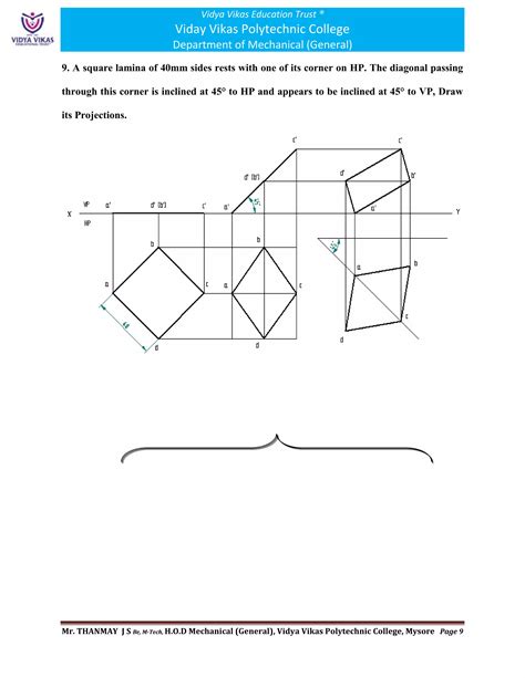 Computer Aided Engineering Drawing 20me12p Unit 02 Part 03 Projections Of Plane Surface Pdf