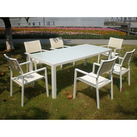 Table De Jardin En Aluminium Et Verre Trempe Agencement De Jardin Aux