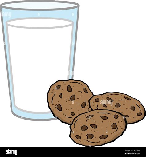 Milk and Cookies - A cartoon illustration of Milk and Cookies Stock ...