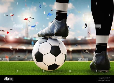 3d Rendering Soccer Player Standing With Soccer Ball Stock Photo Alamy