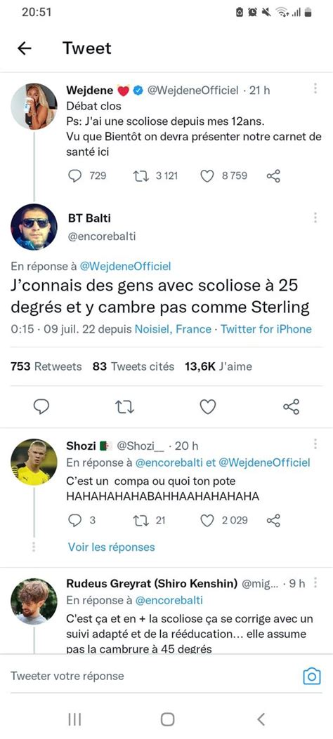 SiHtVm on Twitter Wejdene qui se fait ratio dignement à chaque tweet