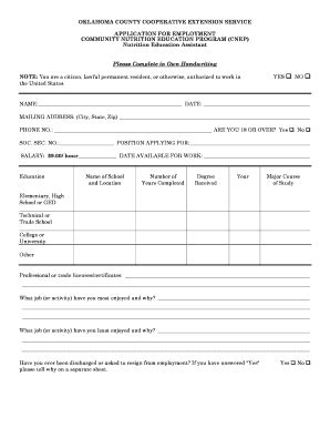 Fillable Online Oces Okstate Nea Oklahoma Extension Form Fax Email