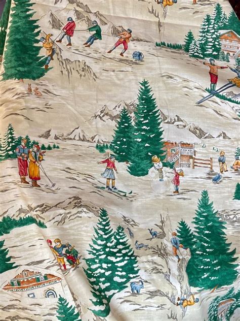 Tissu Montagne Ski Vintage Vert Fonc L Esprit Des Lumi Res