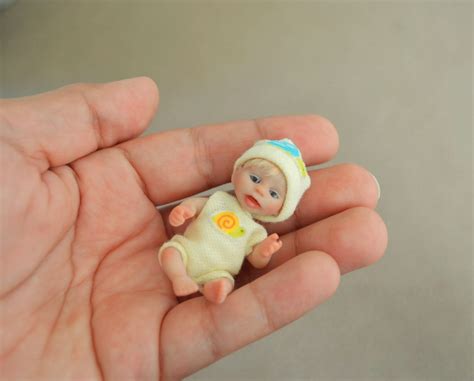 Ooak Miniature Handmade Mini Baby Boy Art Doll House Nursery Baby