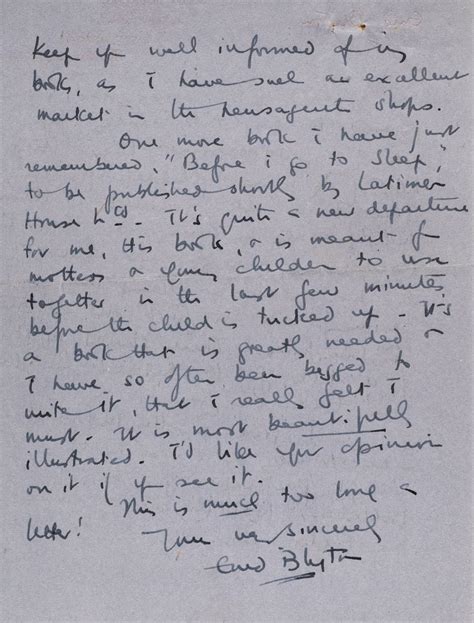 Lot 661 Blyton Enid 1897 1968 Autograph Letter