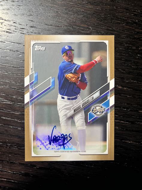 Miguel Vargas 2021 Topps Pro Debut AUTOGRAPH Gold Parallel 50 PD 23