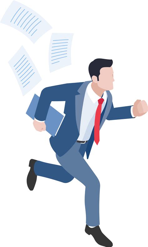 Businessman Running Illustation Png