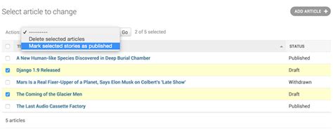 Admin Actions Django Documentation Django