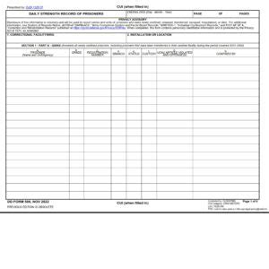 Dd Form Daily Strength Record Of Prisoners Dd Forms