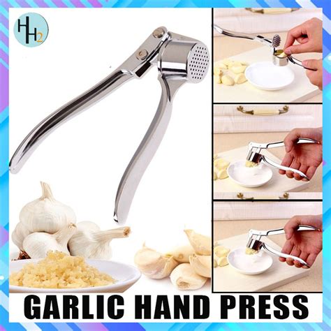 Stainless Steel Garlic Press Ginger Squeezer Stainless In