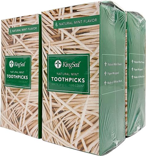 KingSeal Individually Paper Wrapped MINT Flavored Birch Toothpicks Eco