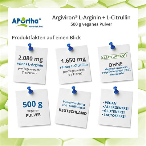 APOrtha Argiviron L Arginin L Citrullin Pulver 500 G Shop Apotheke