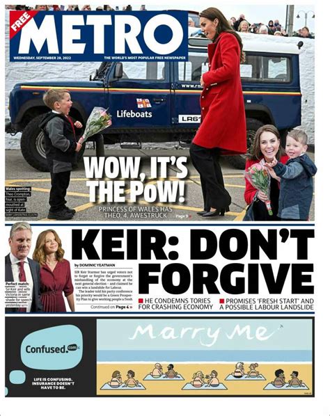 Newspaper Metro United Kingdom Newspapers In United Kingdom