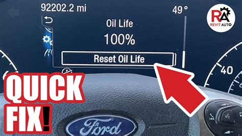 Reset Oil Life Required Reminder Ford Transit Connect Youtube