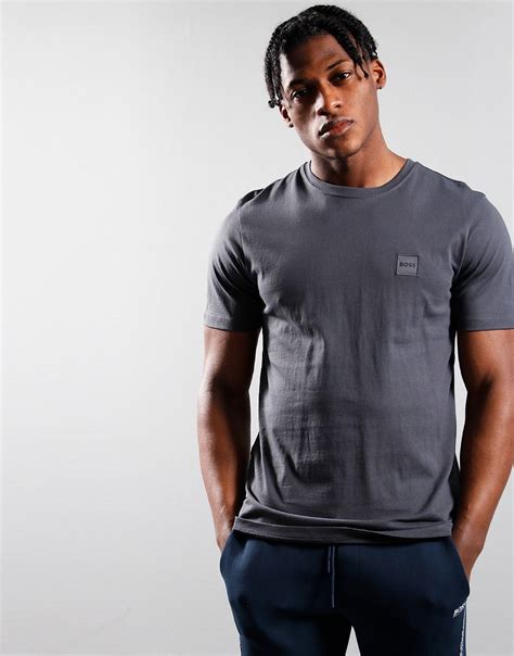 Boss Tales T Shirt Dark Grey Terraces Menswear