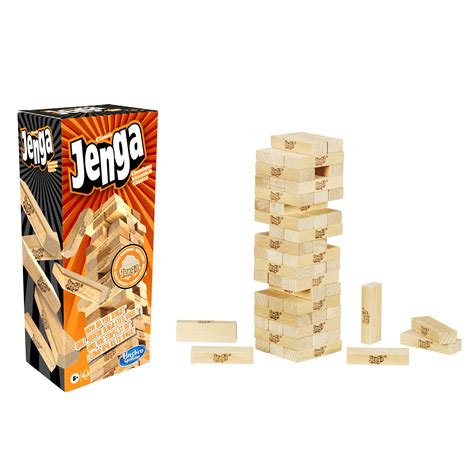 Classic Jenga Game With Genuine Hardwood Blocks Jenga Brand Stacking