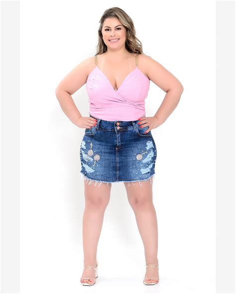 Riachuelo Cropped Rosa Decote V Transpassado Al As Em Corrente Plus Size