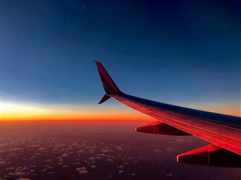 Beautiful Sunset From Airplane Window Travel Aesthetic | Travel ...