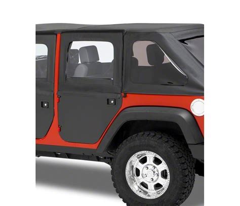 Bestop Jeep Wrangler 2 Piece Full Fabric Rear Doors Black Twill 51799