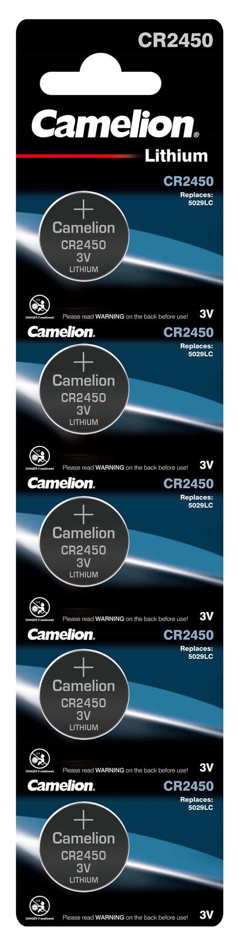 Camelion Knoopcel Batterij CR2450 BP5 5stuk S 3 0 025Ah Knoopcellen