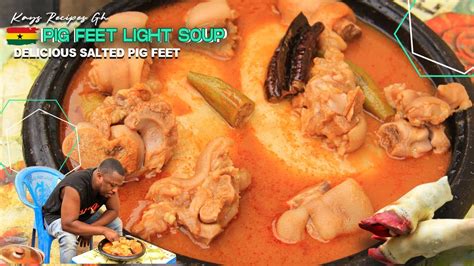 Authentic Salted Pig Feet Light Soup Fufu Ghanaian Prepared Pork