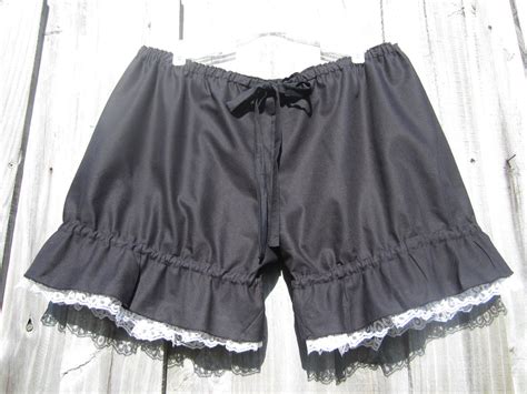 Plus Size Black Bloomers with white lace Custom made by Auramatic