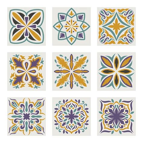 Premium Vector Moroccan Flower Tiles Tile Pattern Lisbon Floral