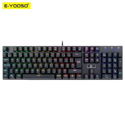 E YOOSO Z88 RGB FALCON USB Mechanical Gaming Wired Teclado Francês