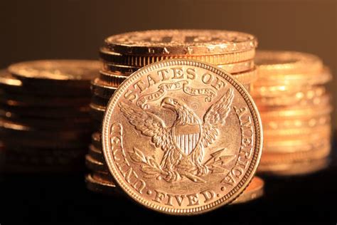 Gold Coins stock photo. Image of deposit, macro, business - 7880108